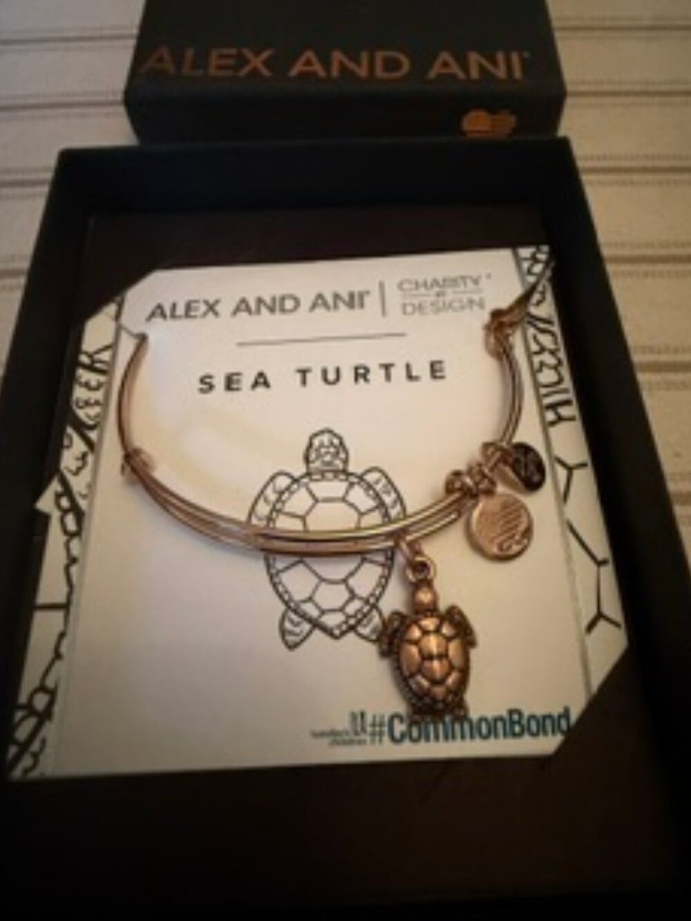 ALEX AND ANI Sea Turtle bracelet in Rose Gold